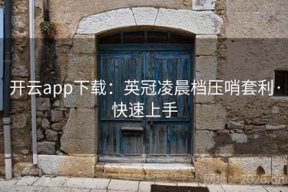 开云app下载：英冠凌晨档压哨套利·快速上手